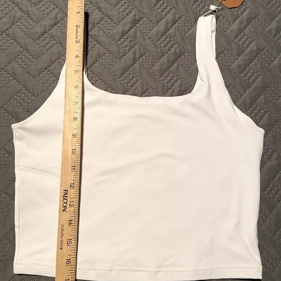 2-Crop Top by Reoria Size Medium Buttery Soft Sports Bra-1 White & 1 Black - Picture 6 of 11